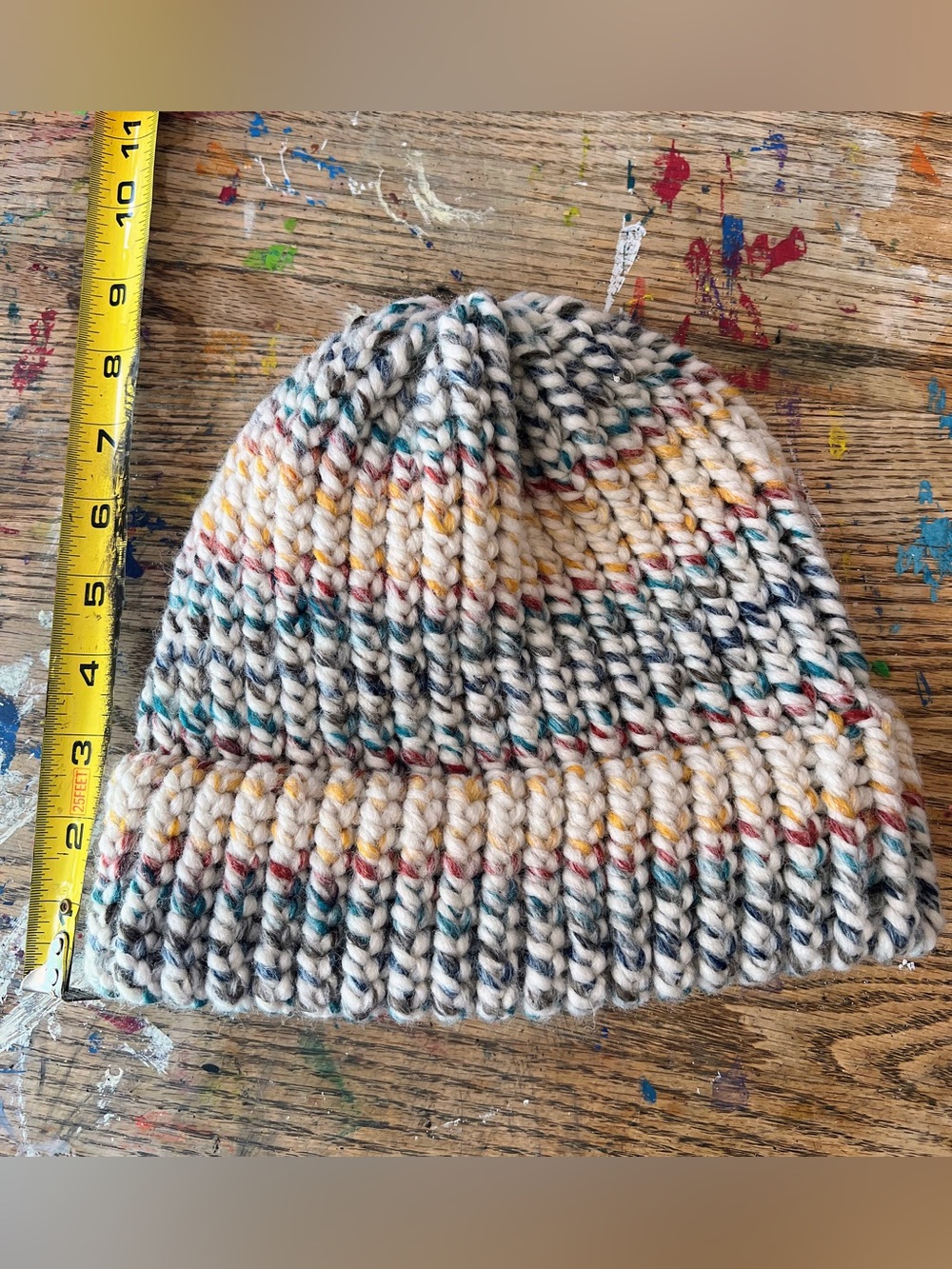 Kids Multicolor Speckled Hand Knit Beanie